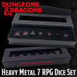 Heavy Metal Premium RPG Dice Set (7ct) for Dungeons & Dragons | Ultra PRO International