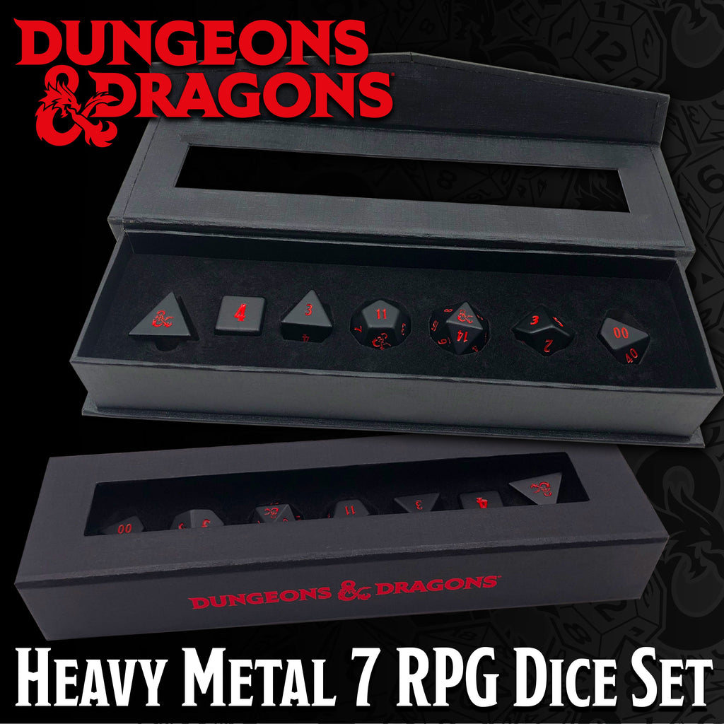 Heavy Metal Premium RPG Dice Set (7ct) for Dungeons & Dragons | Ultra PRO International