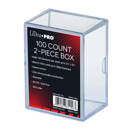 2-Piece 100-Count Clear Card Storage Box | Ultra PRO International