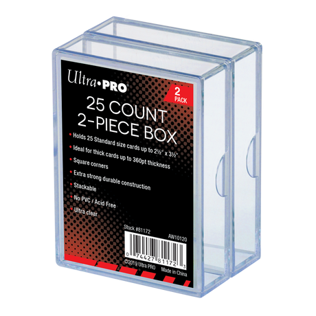 2-Piece 25 ct. Clear Card Storage Box (2 Pack) - Ultra PRO International