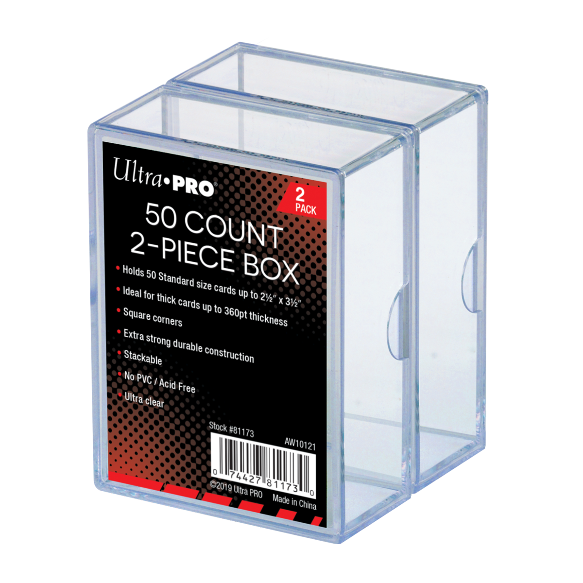 2-Piece 50-Count Clear Card Storage Boxes (2ct) | Ultra PRO International
