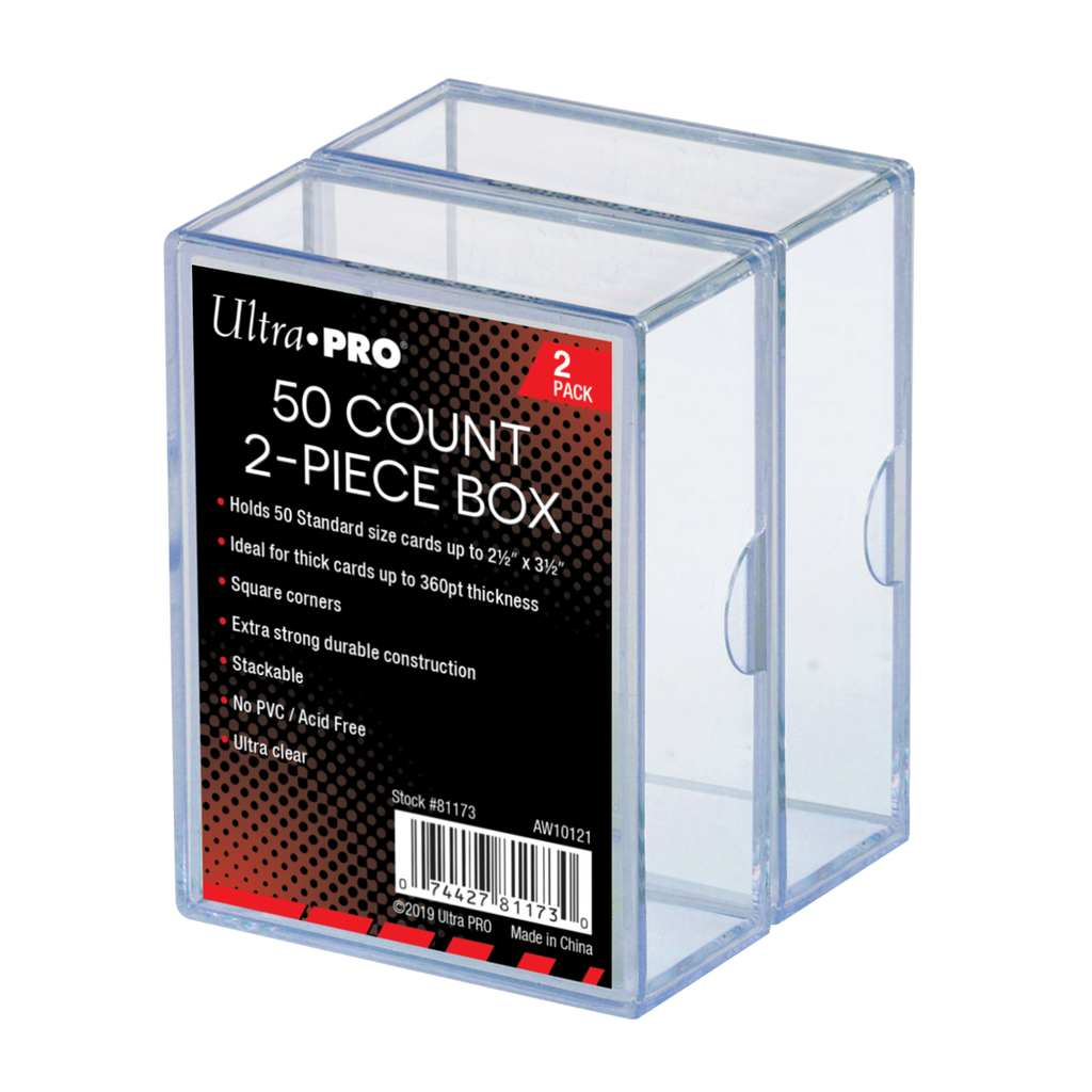 2-Piece 50-Count Clear Card Storage Boxes (2ct) | Ultra PRO International