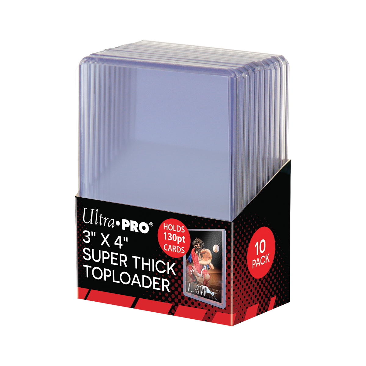 3" x 4" Super Thick 130PT Toploaders (10ct) | Ultra PRO International