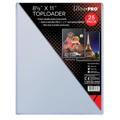 8-1/2" x 11" Toploaders (25ct) for Soft Sleeves | Ultra PRO International