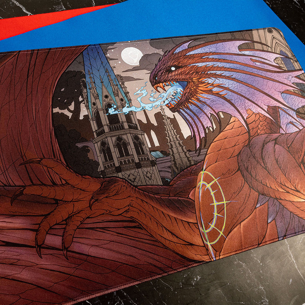 March of the Machine Aftermath Niv-Mizzet, Supreme White Stitched Standard Gaming Playmat for Magic: The Gathering | Ultra PRO International