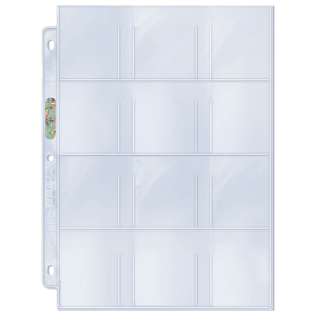 Platinum Series 12-Pocket 3-Hole Pages (100ct) for 2-1/4" x 2.5" for Cards | Ultra PRO International