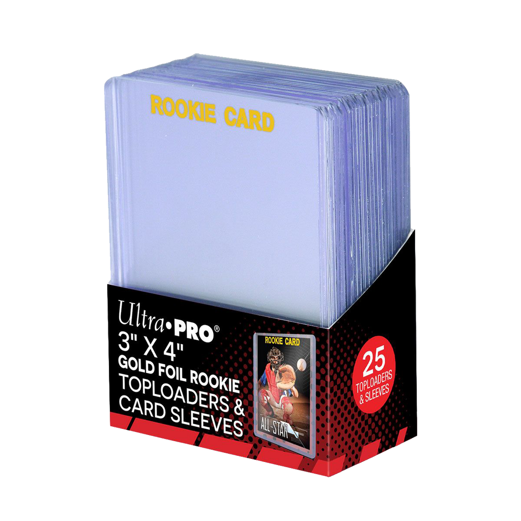 3" x 4" Clear "Rookie Gold" Toploaders & Card Sleeves Combo (25ct) for Standard Size Cards | Ultra PRO International